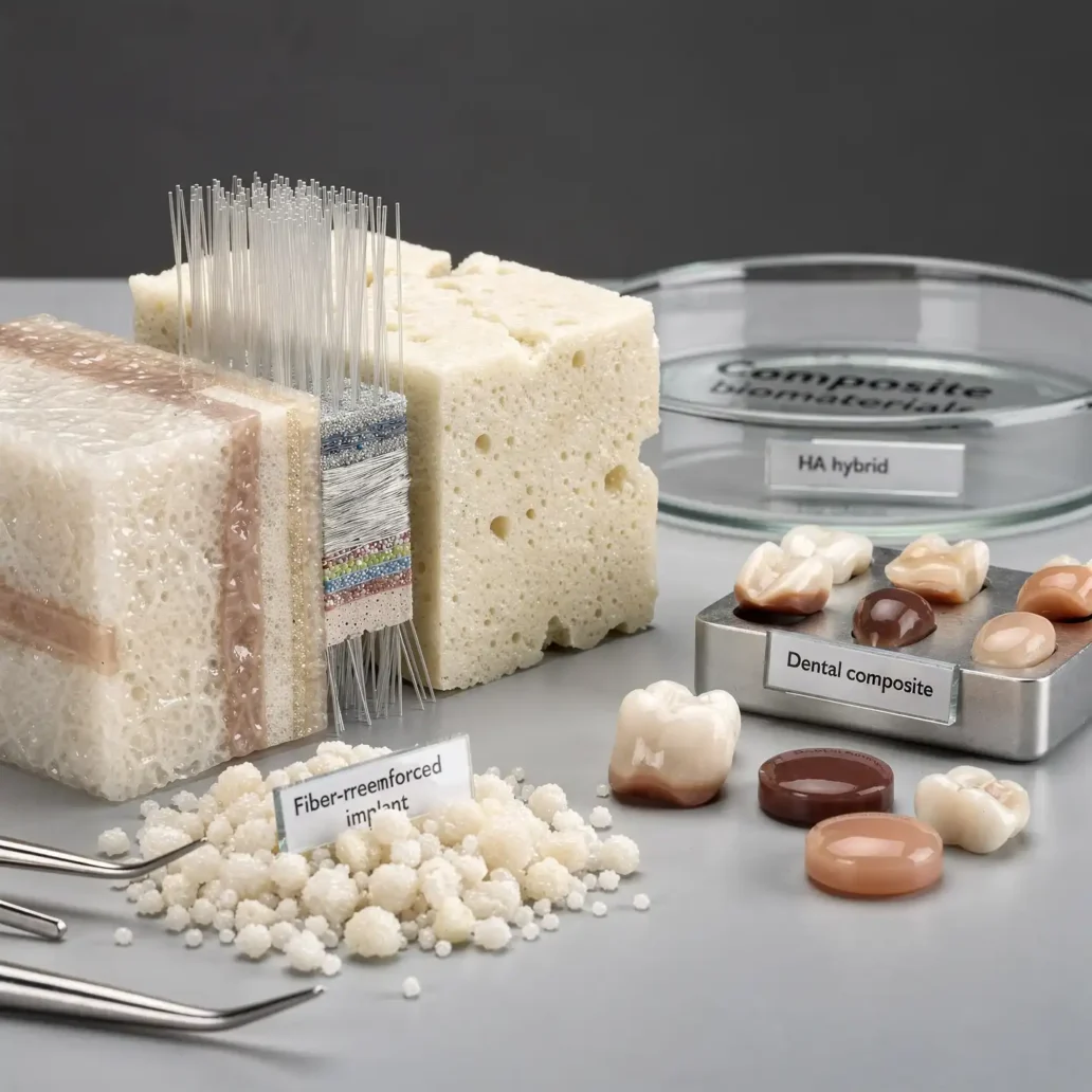 Composite Biomaterials: Fiber-Reinforced Implants, HA Hybrids & Dental Composites